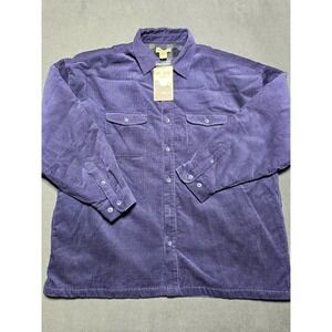 VTG Sun River Jacket Purple Corduroy Plaid Lined Insulated‎ XXL Pockets Shacket